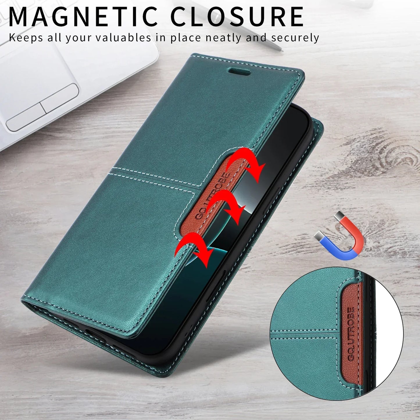 Brehn | RFID Leder Samsung Magnetisch Flip Brieftasche Case