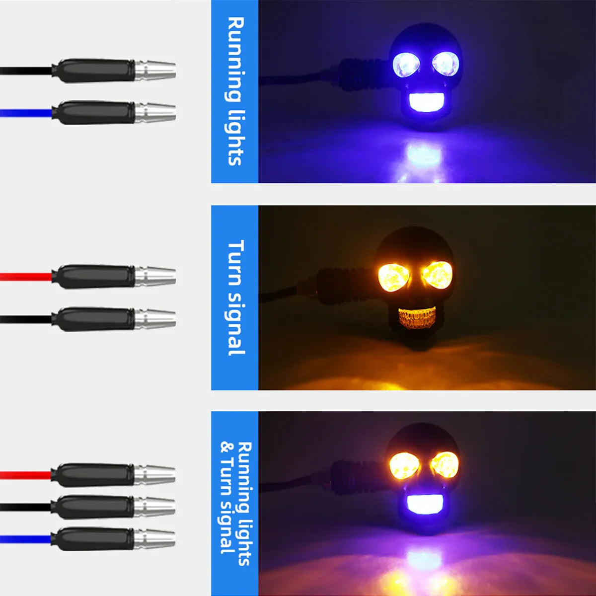 Brehn | Gruseliges Skull LED Motorrad Blinkleuchte