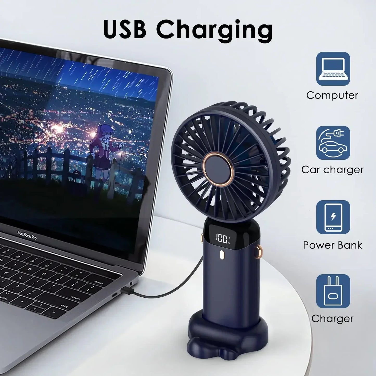 Elektrischer Ventilator Tragbare Klimaanlage Mini Kühler Wiederaufladbare Nackenventilatoren für Zuhause Kostenloser Versand Hand Usb Klimatisierungsblätter | Brehn