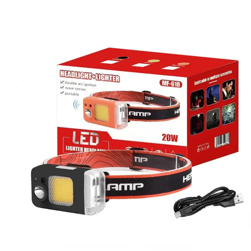 Brehn | 2in1 Dual Arc Elektrischer Feuerzeug Stirnlampe