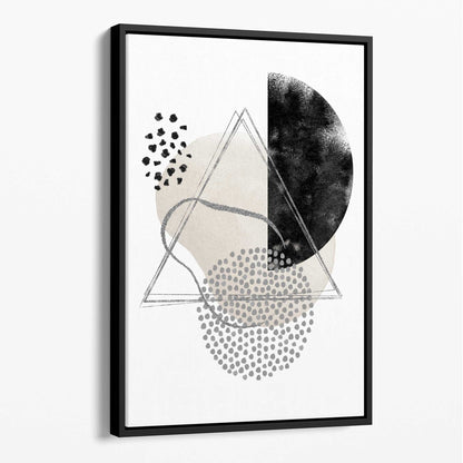 Abstrakte Aquarellformen in Schwarz, Grau und Elfenbein auf Leinwand Nr. 3