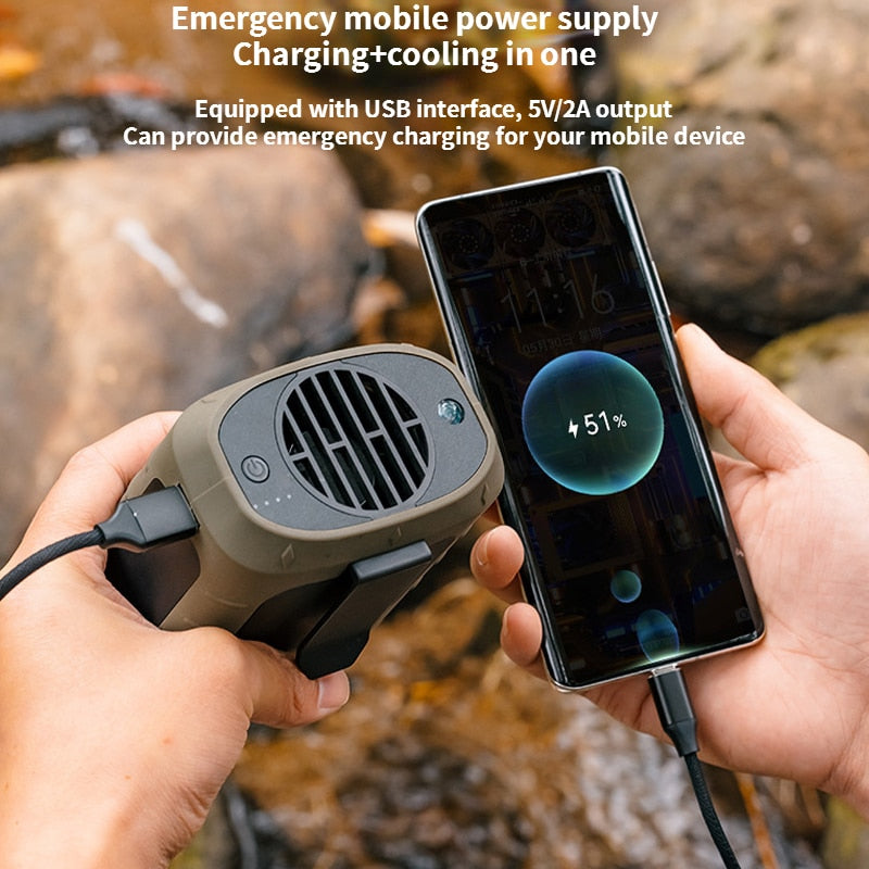 Brehn | Camping Wiederaufladbarer Nackenventilator Powerbank