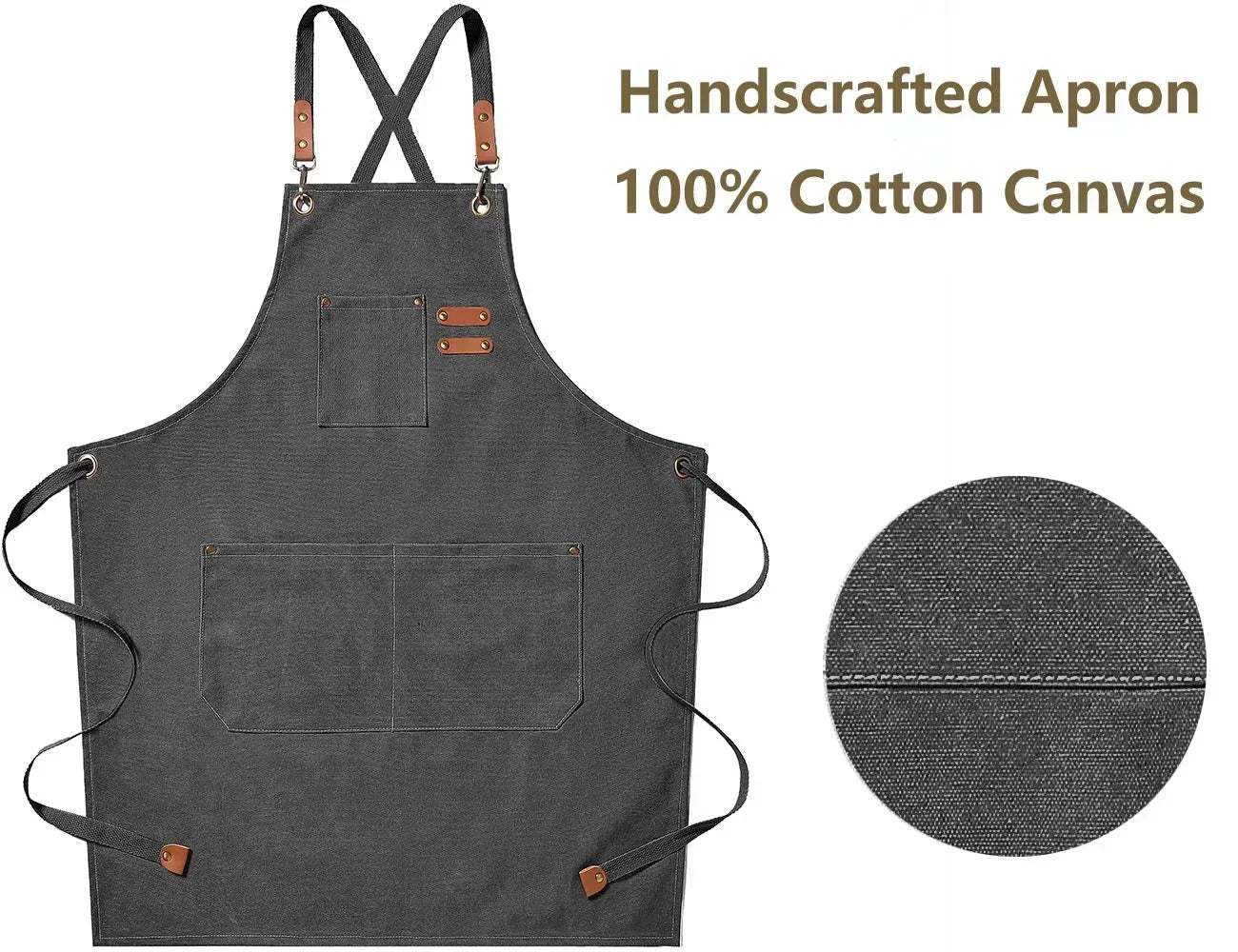 Canvas Schürze mit Taschen, verstellbar, Unisex | Brehn