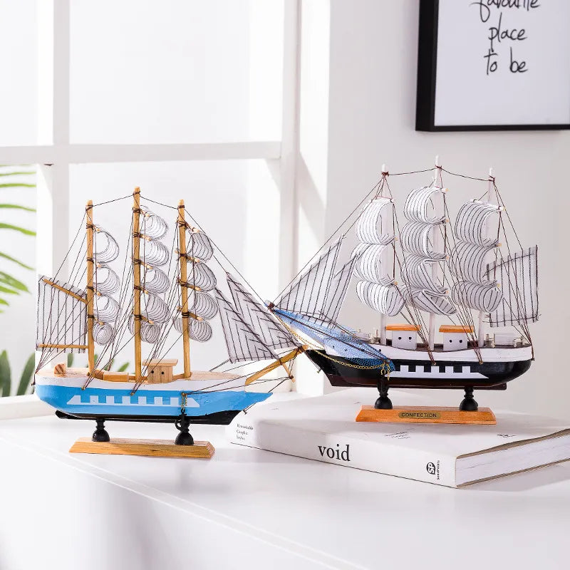 Brehn | Royaleva Nordic Holz Segelboot Skulptur - LED beleuchtetes Dekorstück, batteriebetrieben