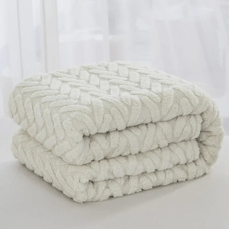 Brehn | Jacquard Fleece Decke CozyWeave | Einzelnes Layer & Doppelseitig | Weiche Tafu & Shu Baumwollfleece | Für Herbst & Winter