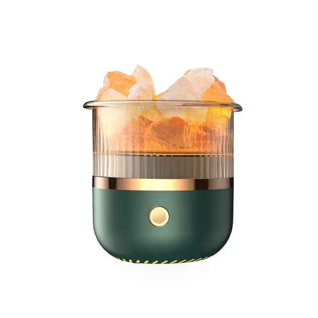 Brehn | Himalaya Salzkrystalllampe & Ätherischer Öl Diffusor, USB Ultraschall Luftbefeuchter für Zuhause & Büro