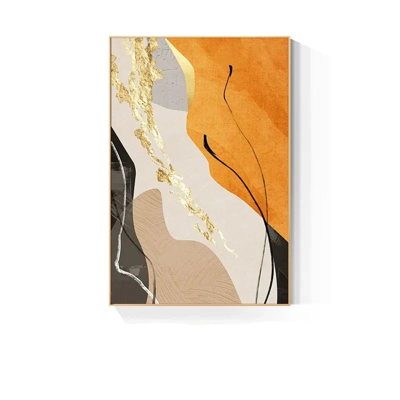 Erdige Farben Nordisch Abstrakte Geometrische Wandkunst Fein Kunst Leinwand Drucke Grün Braun Beige Orange Bilder Für Wohnzimmer Esszimmer Dekor | Brehn