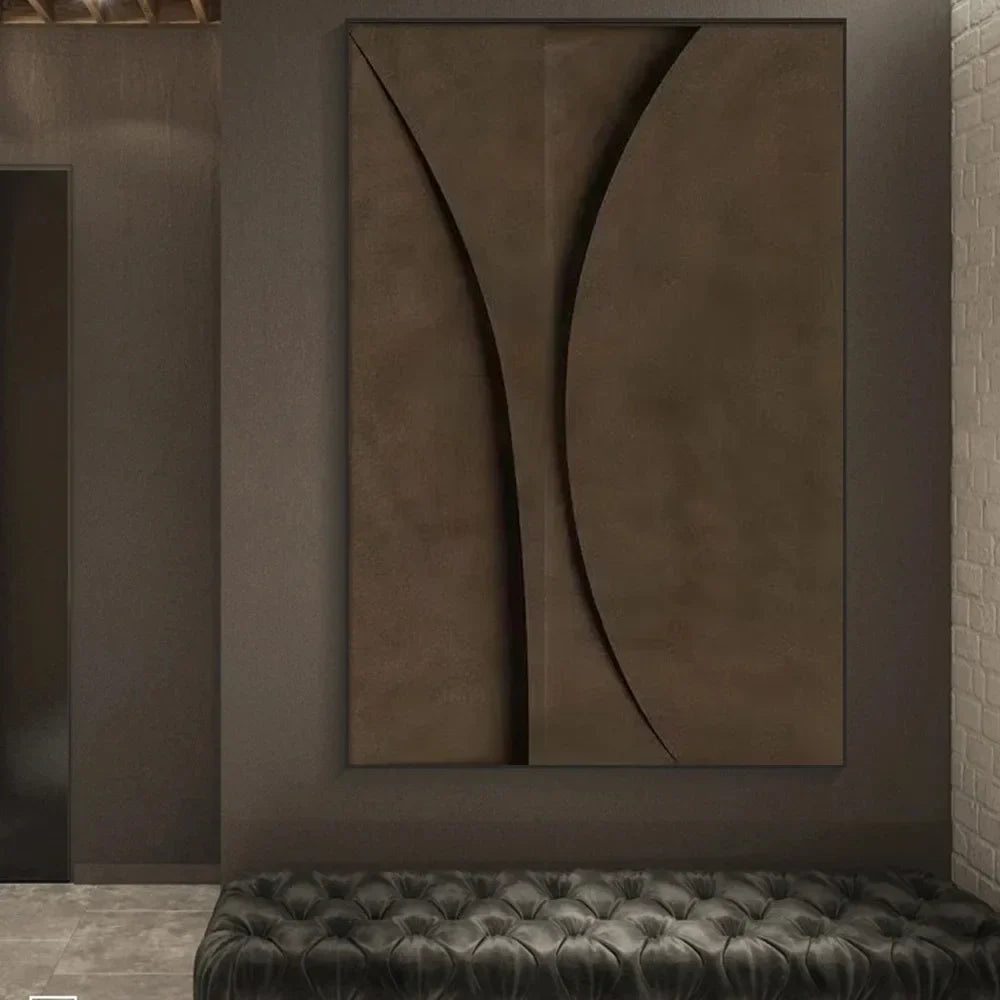 Moderner Minimalistischer Flacher Geometrischer Linien Wandkunst Feine Kunst Leinwanddrucke Retro Braune Abstrakte Bilder Für Das Wohnzimmer Zeitgenössische Inneneinrichtung Dekor | Brehn
