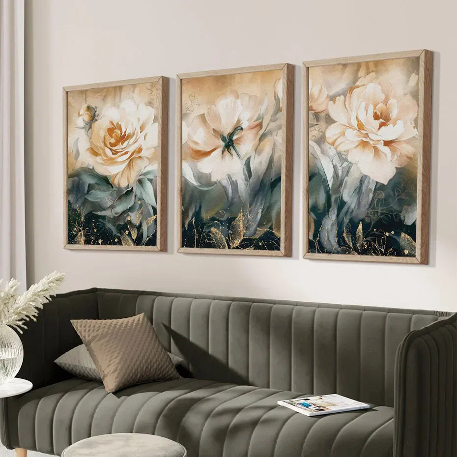 Serene Pastellblüten Florale Abstrakte Wandkunst Feine Kunst Leinwanddrucke Moderne Botanik Bilder Für Wohnzimmer Esszimmer Kunst Dekor | Brehn
