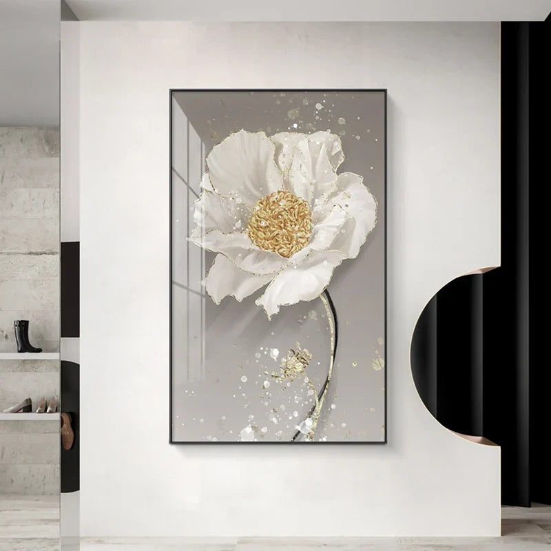 Moderne abstrakte Farbkleks Blumenwandkunst Fine Art Leinwanddrucke Poster elegante botanische Bilder für Wohnzimmer Dekor | Brehn