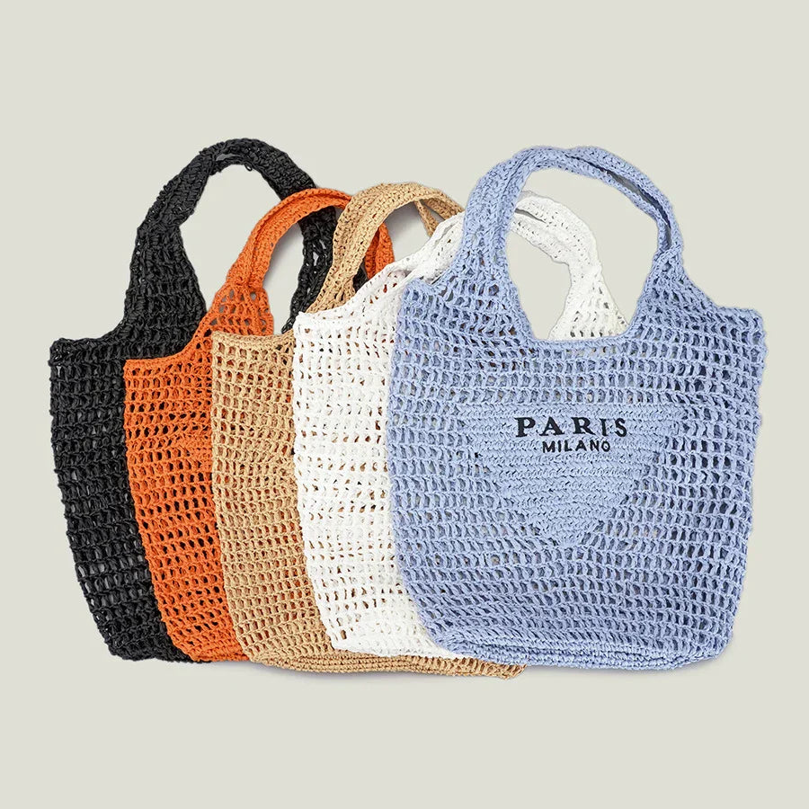 Brehn | Netzstrohstrick-Strandtasche