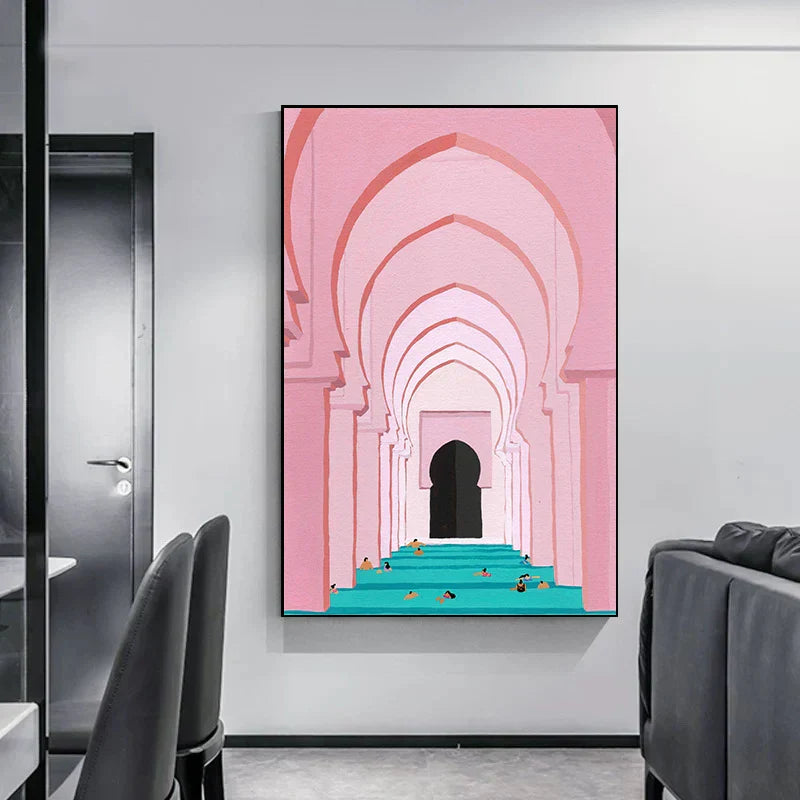 Minimalistische abstrakte architektonische Wandkunst feine Kunstleinwand Drucke Poster Bilder für moderne Apartment Wohnzimmer Büro Dekor | Brehn