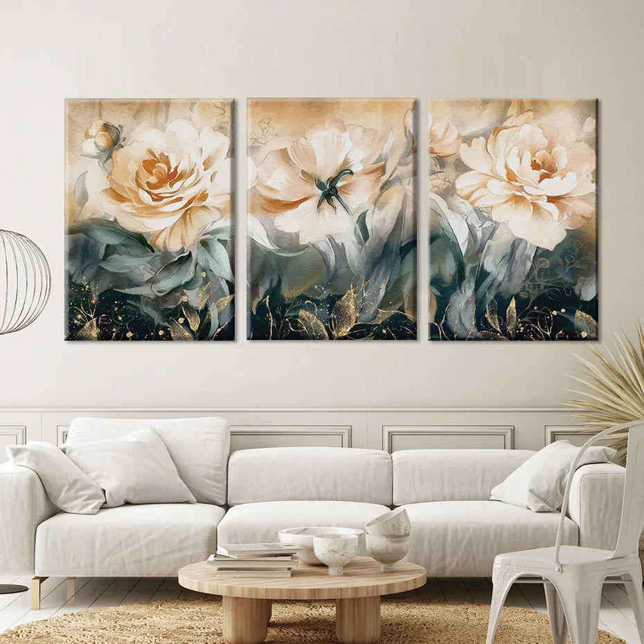 Serene Pastellblüten Florale Abstrakte Wandkunst Feine Kunst Leinwanddrucke Moderne Botanik Bilder Für Wohnzimmer Esszimmer Kunst Dekor | Brehn
