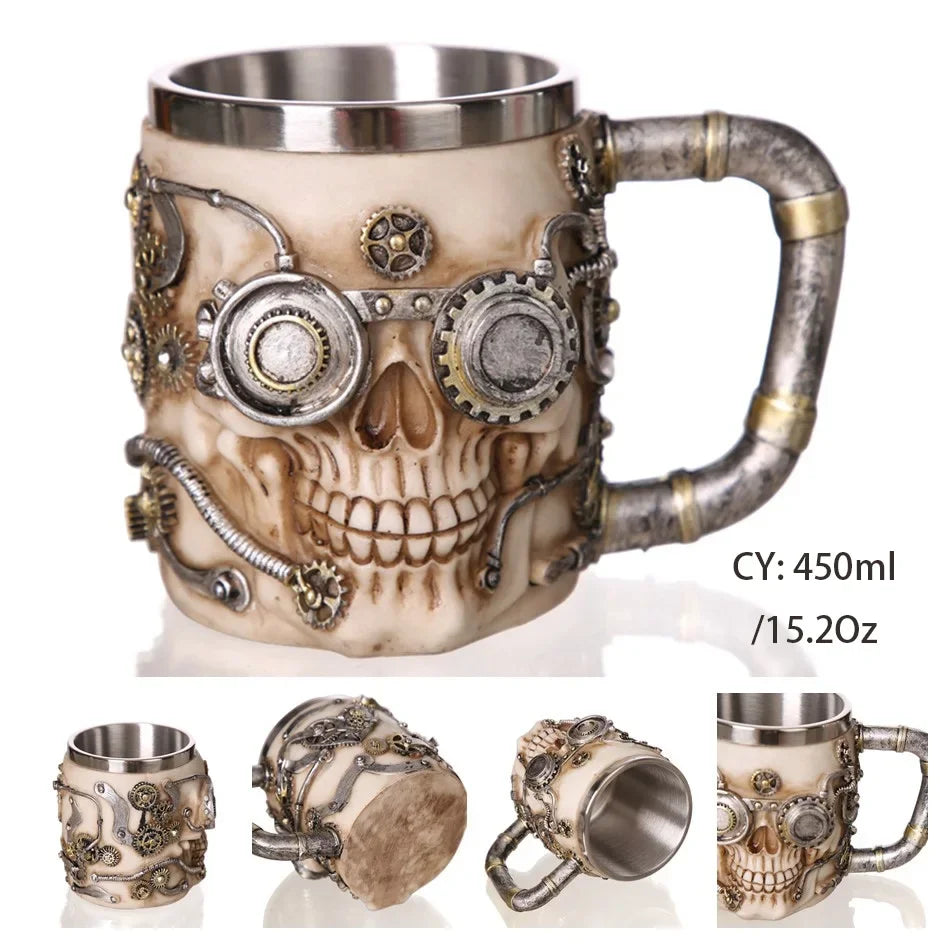 Brehn | Mittelalterlicher Drachenharz-Edelstahlbecher als Kaffeebecher oder Teebecher