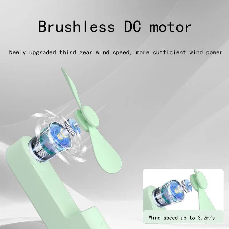 Neuer Tragbarer Mini Ventilator - Kreativ, Drei-Geschwindigkeits-Einstellbar, Einfarbig, USB Wiederaufladbarer Kleiner Ventilator | Brehn