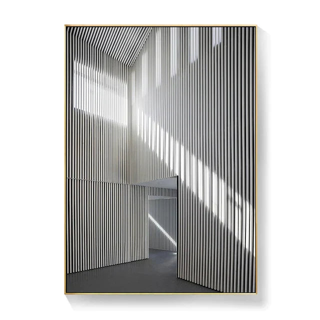 Schwarz Weiß Architektonische Innenräume Wandkunst Fine Art Leinwanddrucke Druckbilder für modernes Loft Wohnzimmer Büro Dekor | Brehn