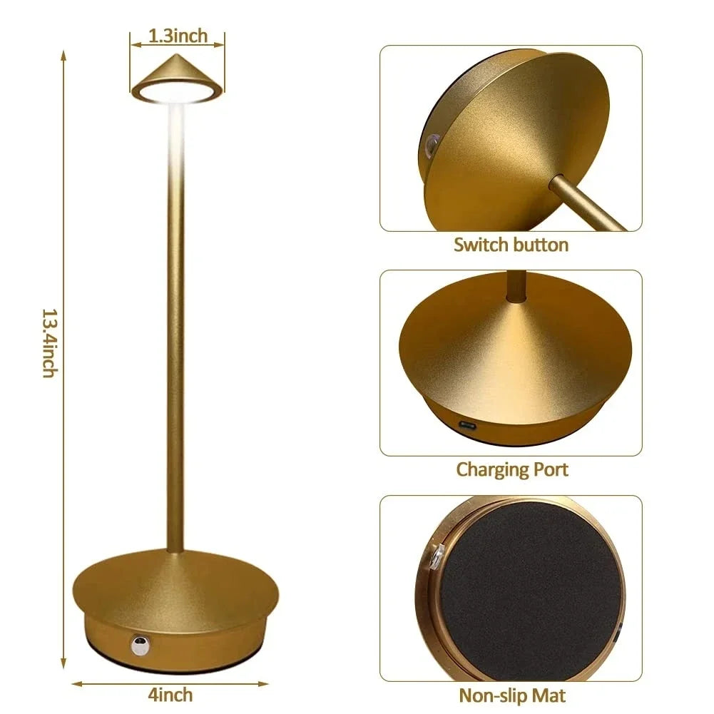 Brehn | Wiederaufladbare Tischlampe Kreative Esszimmer Touch Led Hotel Bar Kaffee Pina Pro Tischlampe Lampada Da Tavolo Dekorative Schreibtischlampe