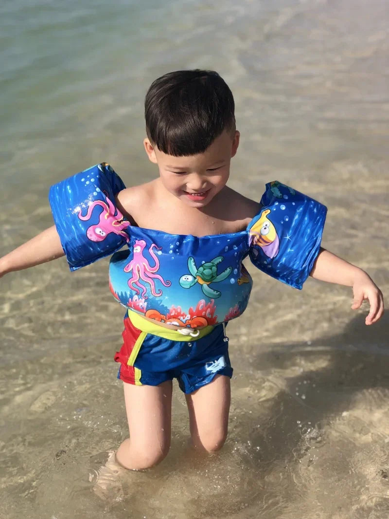 Brehn | FLOTTY Kinder Schwimmhilfe | Rettungsweste mit Armflügeln | Verstellbarer Doppelverschluss | Für Kinder bis 25 kg