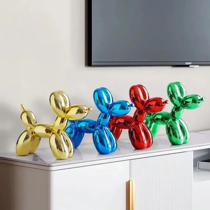 Brehn | Nordic Ballon Hund Skulptur Harz Tier Ornament Kunst Skulpturen und Figuren Handwerk Hause Dekoration Zimmer Desktop Zubehör
