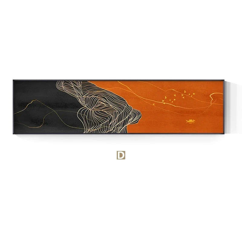 Glückverheißende abstrakte leichte Luxus farbenfrohe Breitformat Wandkunst Fein Kunst Leinwand Drucke Bilder für über dem Sofa Kunst für über dem Bett