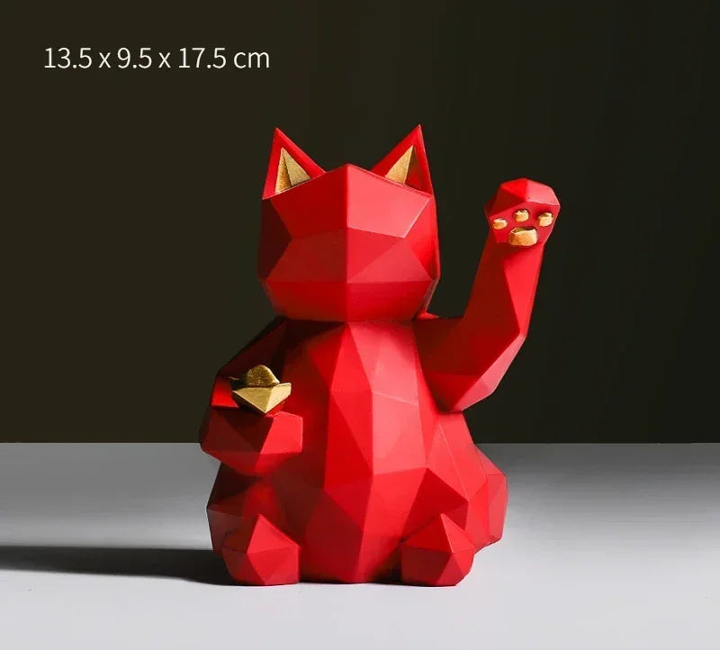 Vivolux | Nordischer Minimalismus Geometrie Glückskatze Statuen