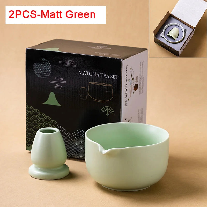 Variant image for Traditionelle Japanische Matcha-Schüssel mit Ausguss und Whiskhalter – Keramik Teezeremonie Set in Elegantem Farbverlauf-20