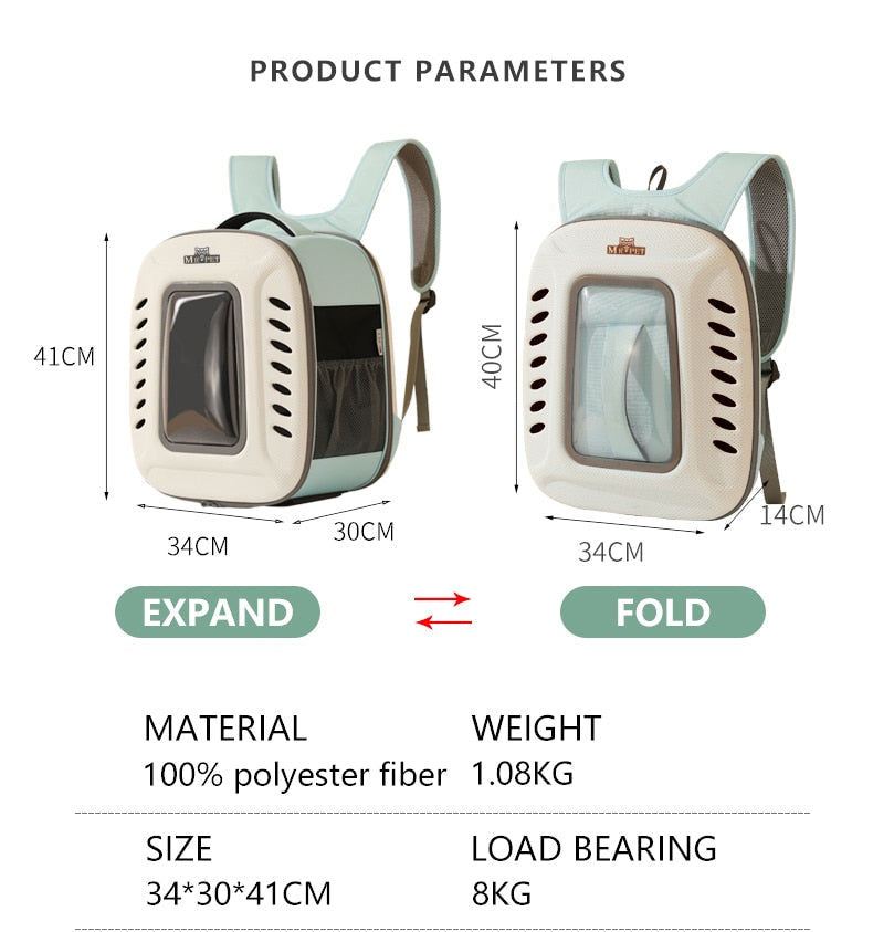 Brehn | Atmungsaktive Haustier Pod Tragetasche Rucksack