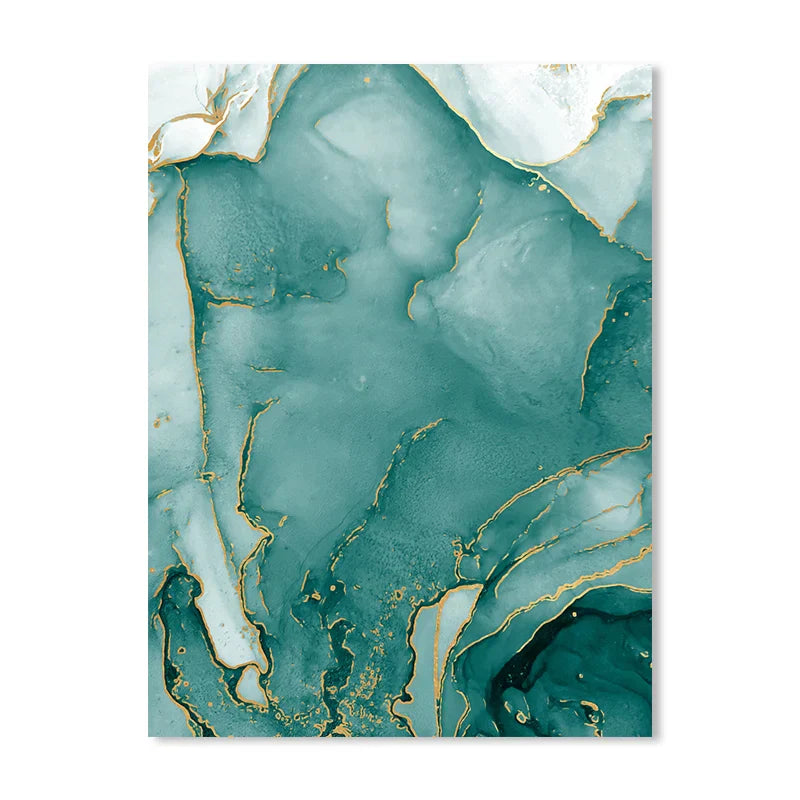 Moderne abstrakte Aqua-Flüssigkeit Marmor Drucke Wandkunst Fine Art Leinwanddrucke Bilder für Wohnzimmer Esszimmer Home Office Dekor | Brehn