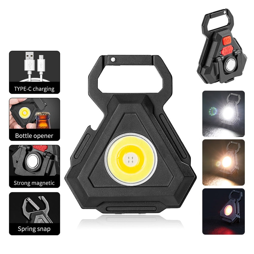 Mini-LED-Taschenlampe USB-Flaschenöffner Schlüsselanhänger | Brehn