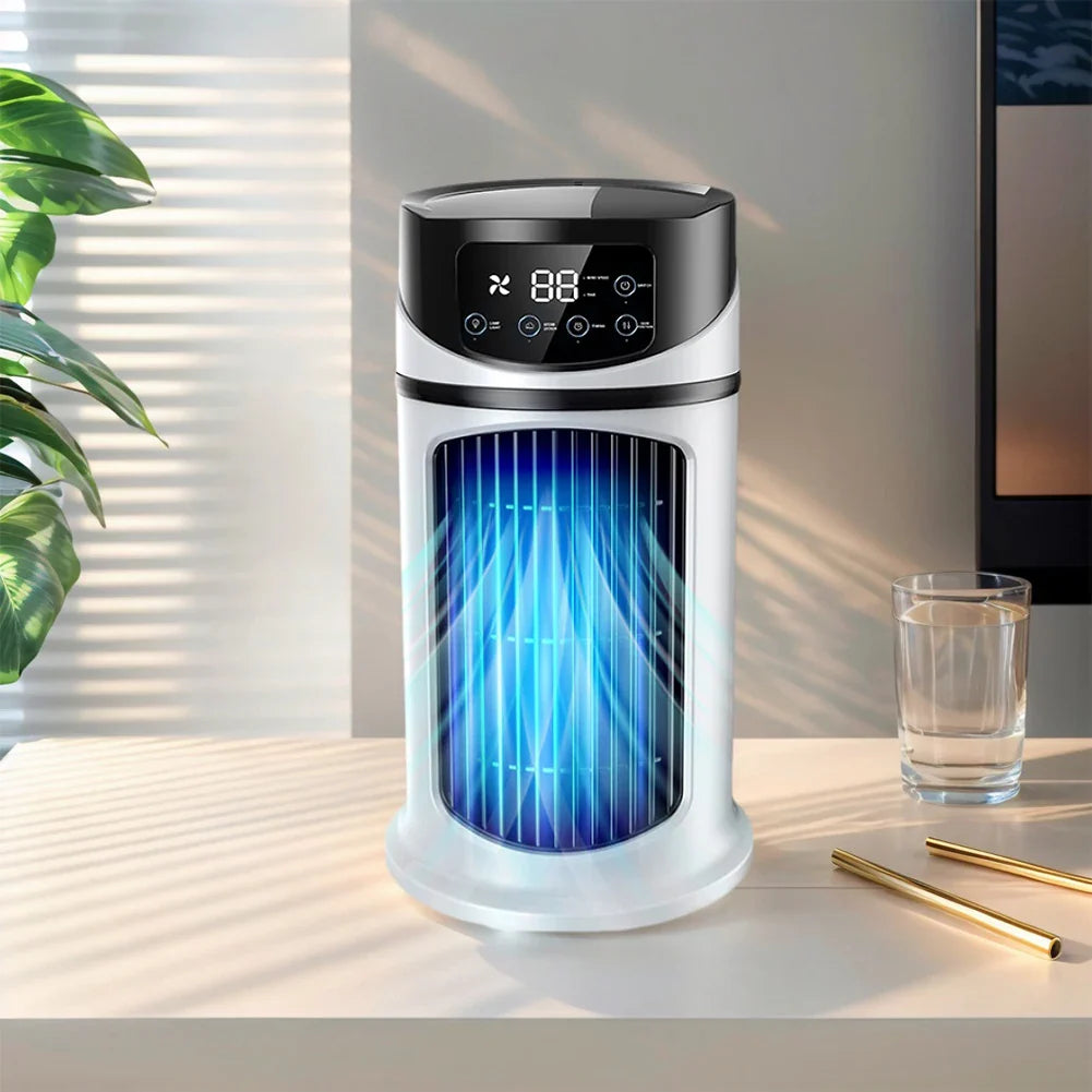 Tragbarer Luftkühler mit Luftbefeuchter & Staubfilter – USB-betriebene Mini-Klimaanlage für Zuhause & Büro | Brehn