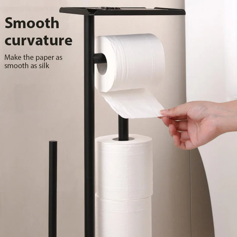 Toilettenpapierständer mit Bürste & Ablage | Brehn