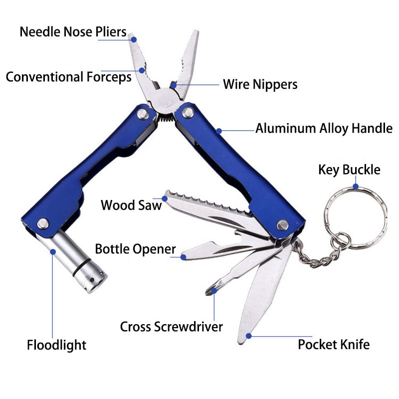 9in1 Explorers Aluminium Schlüsselanhänger Multitool | Brehn