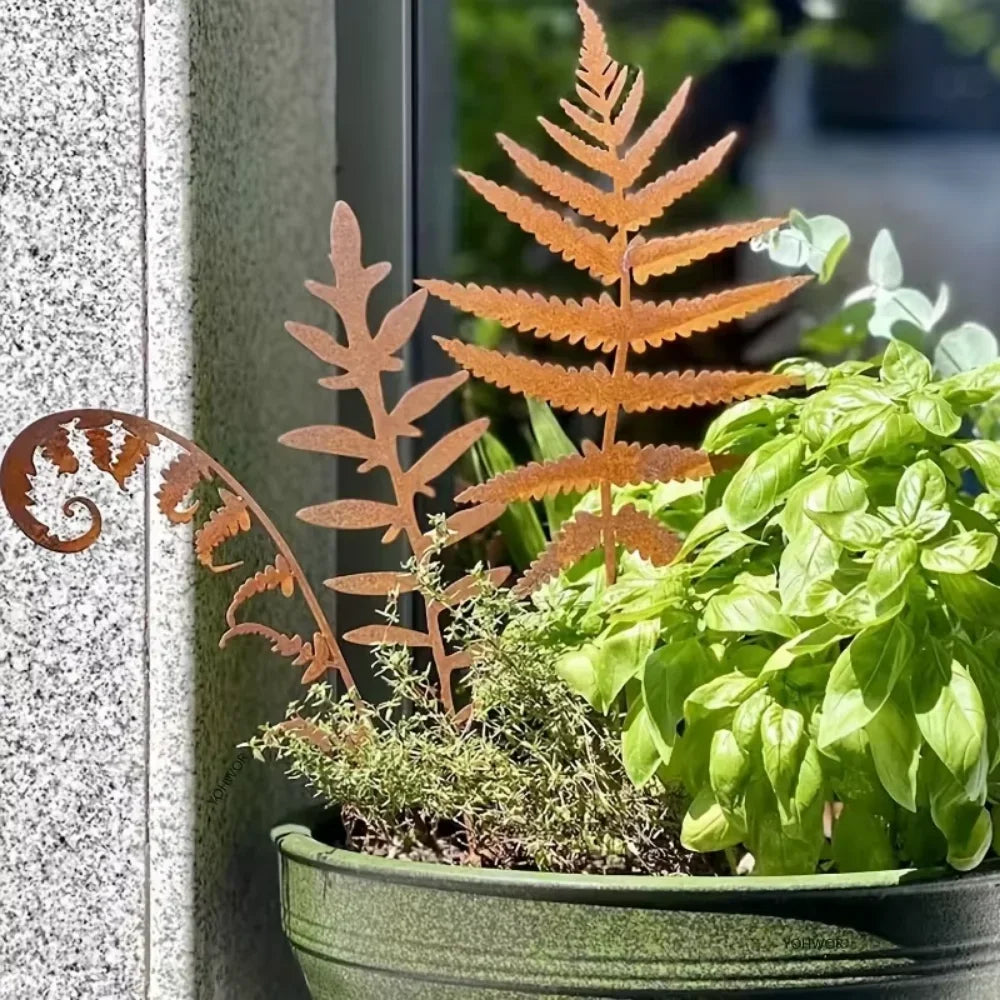 Brehn | FERROBLATT Rost Dekoration Blatt Skulptur | Metall Gartenstecker für drinnen & draußen | Wetterfest & stilvoll | Herbstdekoration für Garten & Zuhause