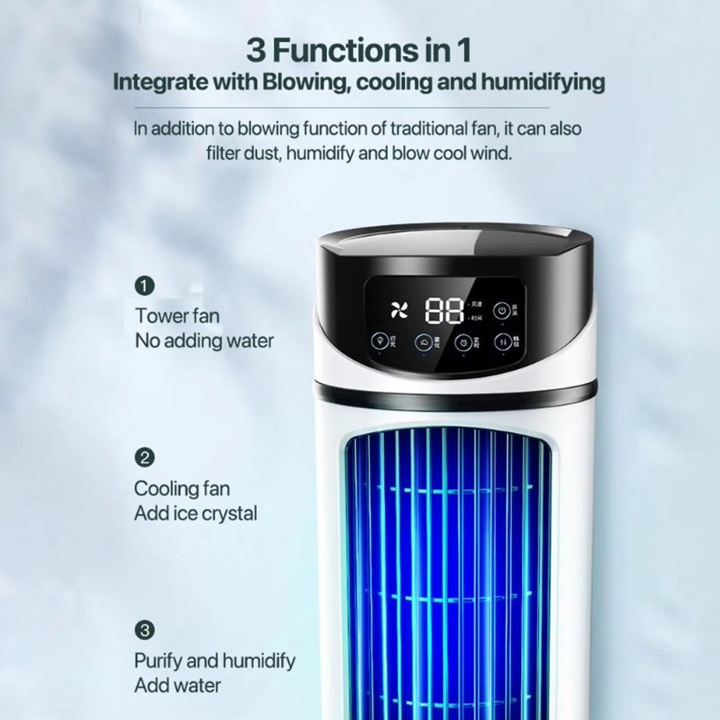 Tragbarer Luftkühler mit Luftbefeuchter & Staubfilter – USB-betriebene Mini-Klimaanlage für Zuhause & Büro | Brehn