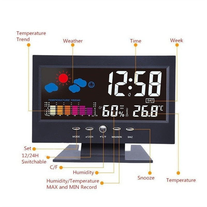 Brehn | Alarm Pro LCD Wetterstation Uhr