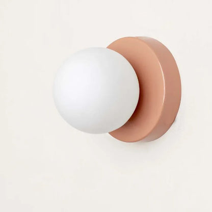 Wandleuchte Mid-Century – Glaskugel-Lichtschirm, Metallbasis, wandmontiert, für Wohnzimmer, Schlafzimmer & Flur