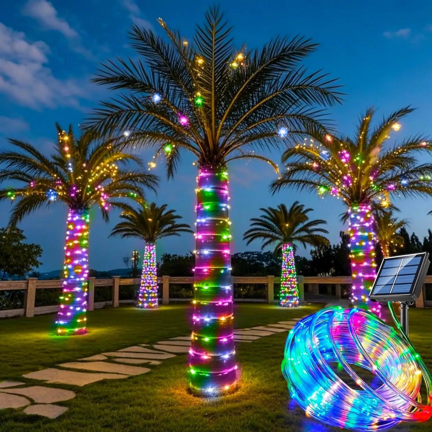 Brehn | LumiSolar Lichterkette Außenbereich | 7–32 m | Solar betrieben & wasserdicht | 8 Lichtmodi | Weihnachten, Garten & Party