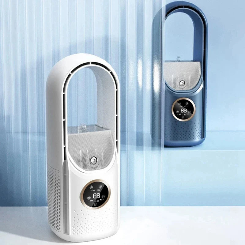 Tragbarer USB-Leafless Luftkühler – Leiser 6-Gang Elektrischer Ventilator mit Timer & Luftbefeuchter | Brehn