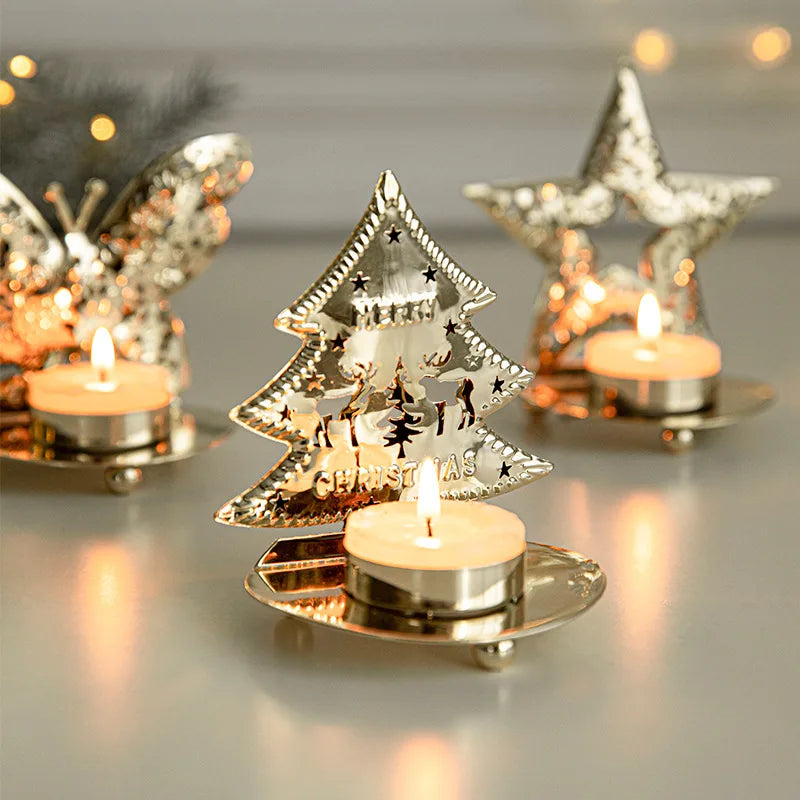 Brehn | Goldene Weihnachtskerzenhalter