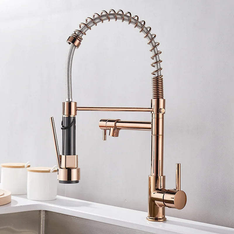 Brehn | DualFlow Küchenarmatur - Luxuriöse Doppel-Bronze-Küchenarmatur