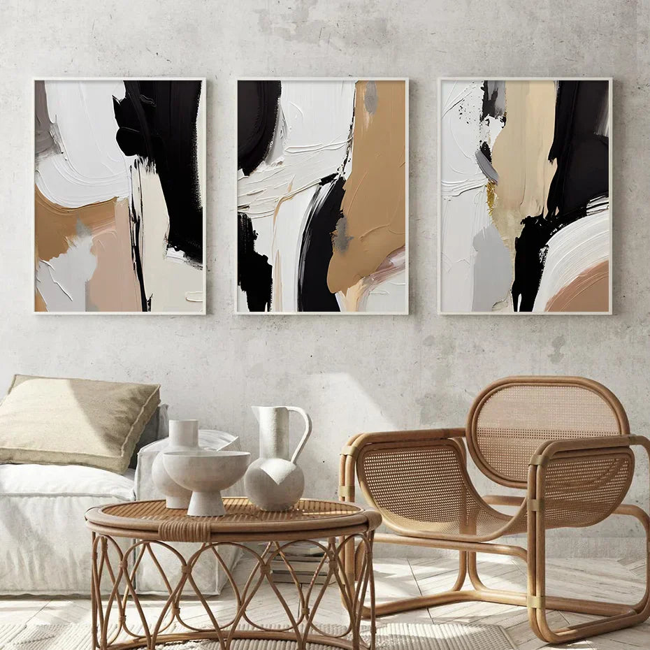 Erdige Konturen Abstrakte Monochrome Fusion Leinwanddruck Wandkunst Bilder Für Modernes Wohnzimmer Schlafzimmer Home Office Dekor | Brehn