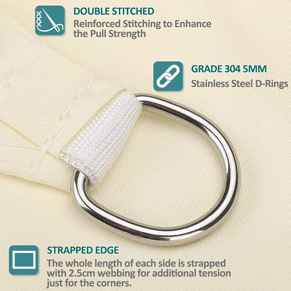Wasserdichtes rechteckiges Sonnensegel mit UV-Schutz und Montagesatz – ShadeGuard