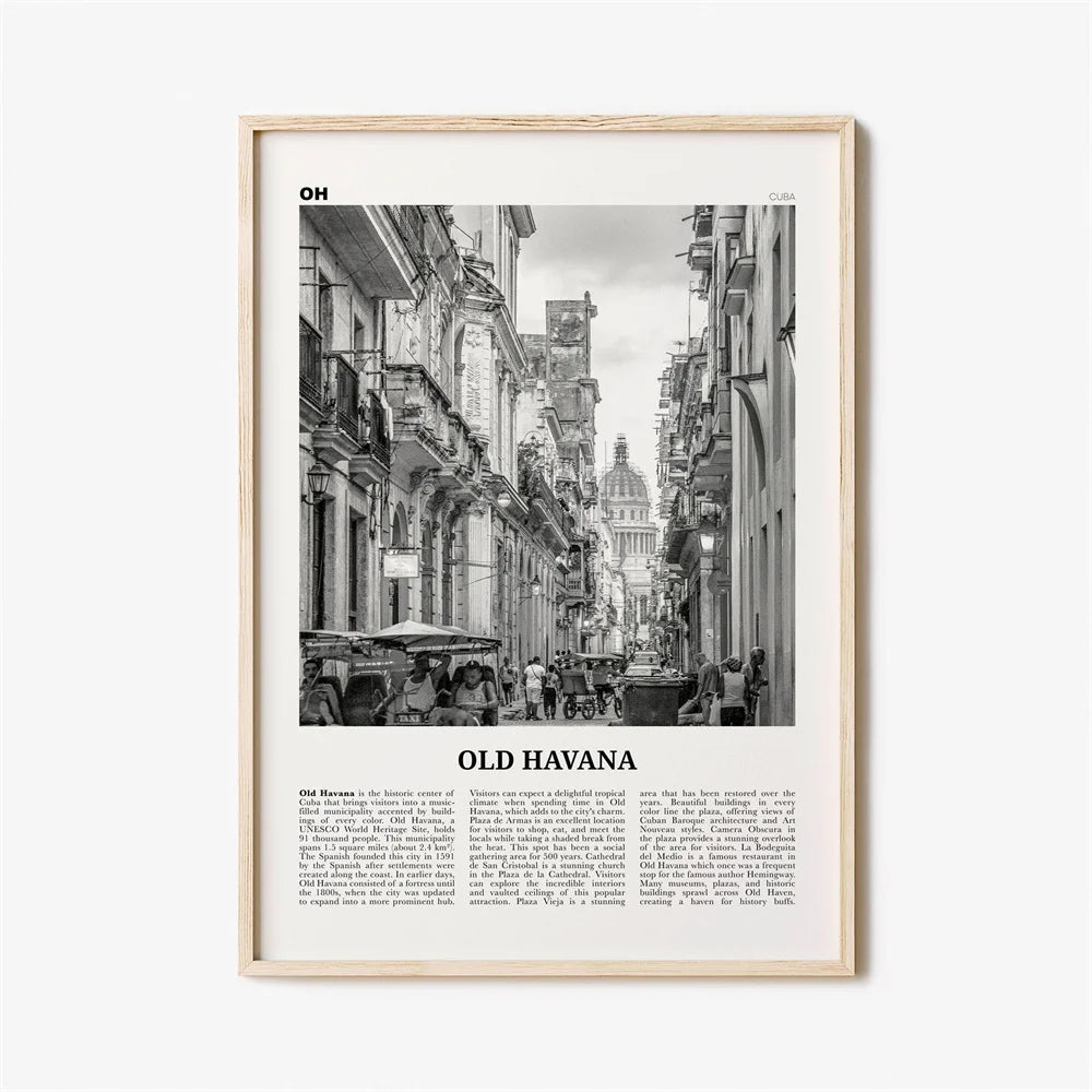 Cuba Havana Schwarz & Weiß Reiseplakat Wandkunst Feine Kunst Leinwanddrucke Bilder Für Wohnzimmer Esszimmer | Brehn