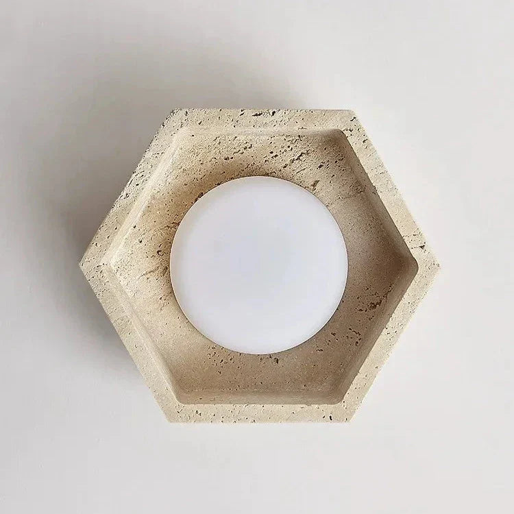 Brehn | Wabi Sabi Travertin LED Deckenlampe