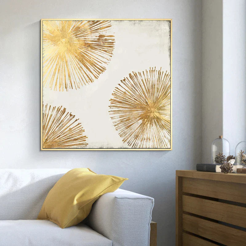Goldene Radiale Zirkuläre Abstrakte Wandkunst Feine Kunst Leinwanddrucke Poster Bilder Für Wohnzimmer Esszimmer Schlafzimmer Kunst Dekor | Brehn