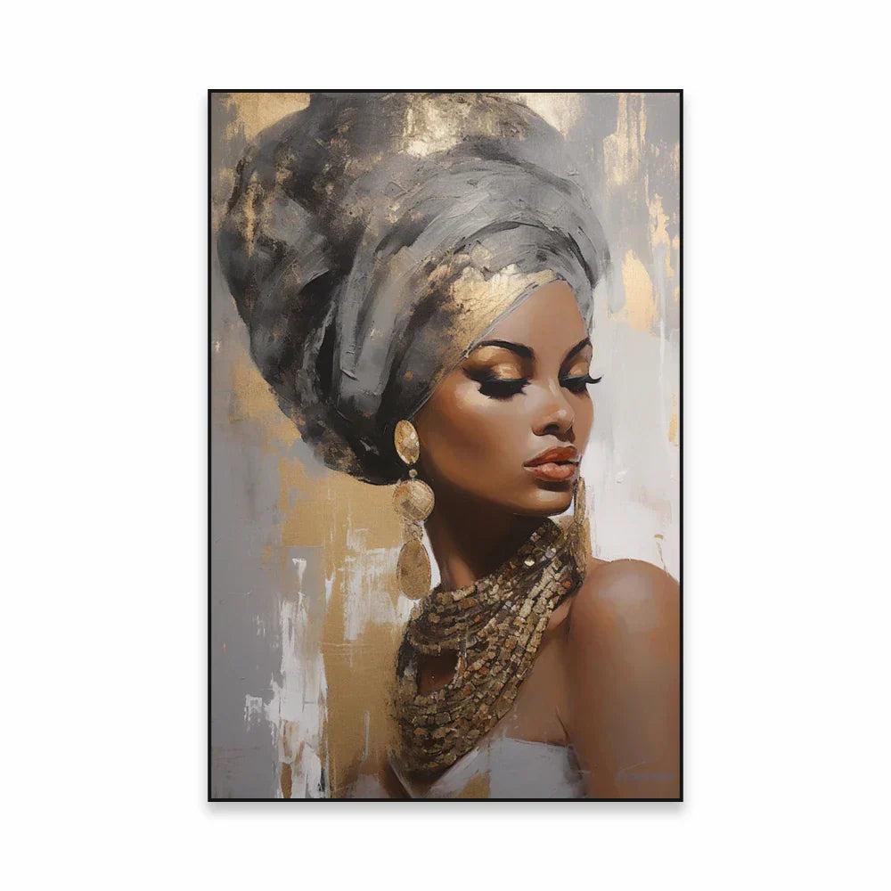 Golden Girl Fashion Wandkunst Fine Art Leinwanddrucke Moderne Abstrakte Porträtbilder Für Wohnzimmer Schlafzimmer Boutique Salon Kunstdekoration | Brehn