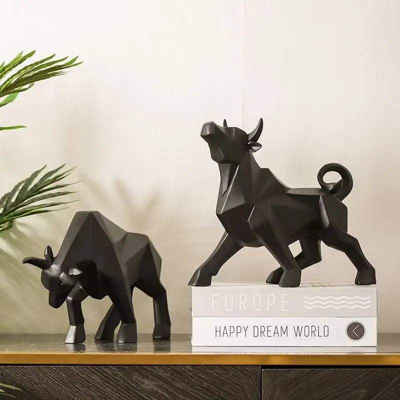 Brehn | ToroArte Stier Skulptur | Nordisches Design | Harzfigur Modern | 35 cm / 26 cm