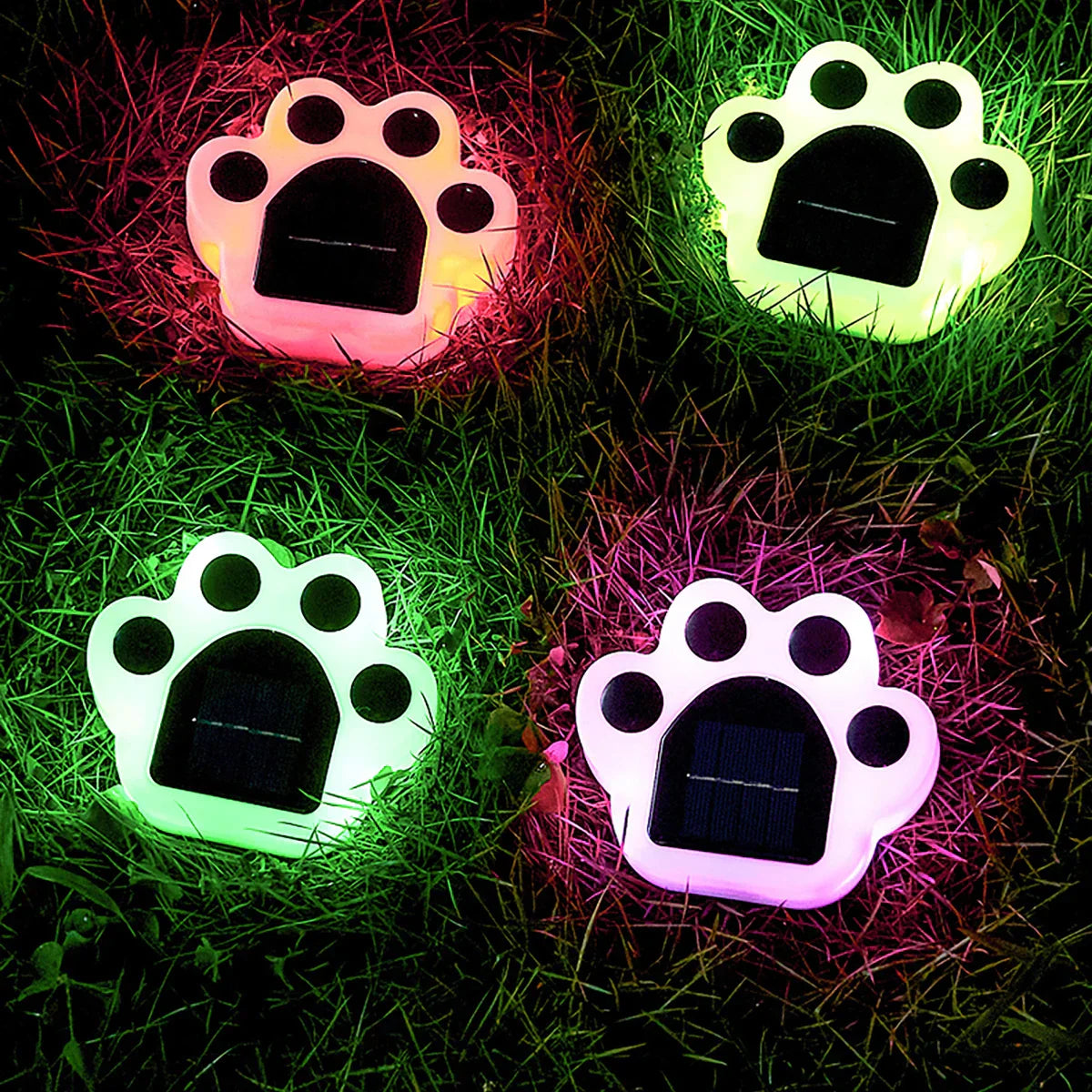Solar LED Pfotenleuchten für Garten und Weg - Niedliche Solar-Dekoleuchten zur Wegbeleuchtung, ideal für Haustierliebhaber und Outdoor-Deko | Brehn