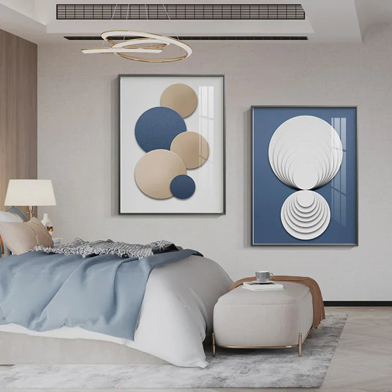 Moderne Ästhetik Abstrakte Geometrie Wandkunst Fine Art Leinwanddrucke Poster Bilder Für Moderne Wohnung Wohnzimmer Licht Luxus Wohnkultur | Brehn