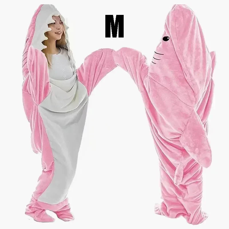Snuggly Shark Gemütlicher Kapuzen-Einteiler Brehnanket
